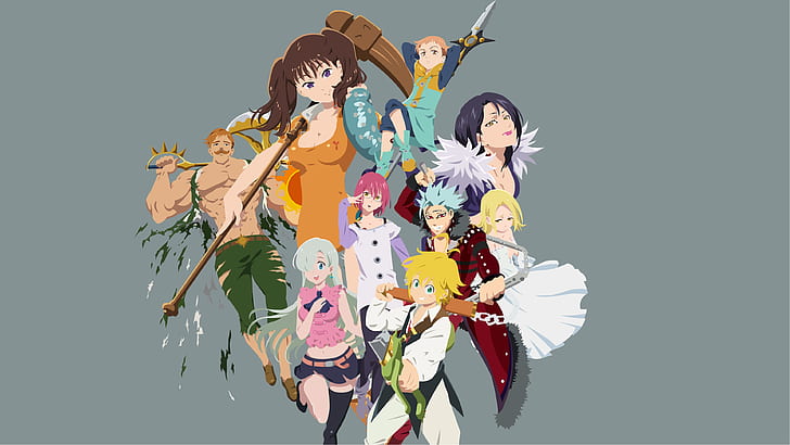anime, anime girls, anime boys, Seven Deadly Sins, Nanatsu no Taizai, HD wallpaper