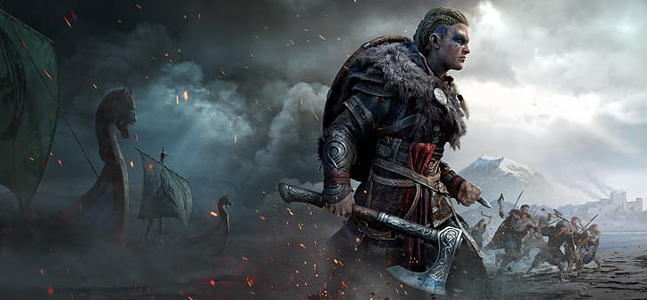 Assassin's Creed: Valhalla, video games, video game art, digital art, HD wallpaper