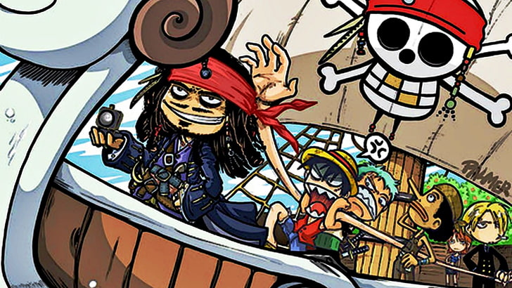 One Piece wallpaper, crossover, Monkey D. Luffy, Roronoa Zoro, HD wallpaper