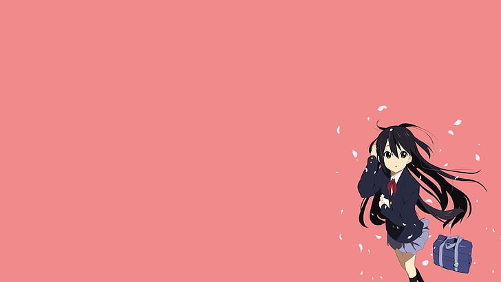 K-ON!, Nakano Azusa, young adult, copy space, colored background, HD wallpaper