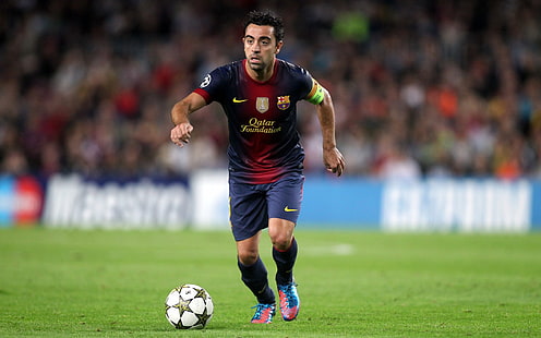 HD wallpaper: blue and maroon striped Xavi 6 jersey, Captain, Spain, player | Wallpaper Flare