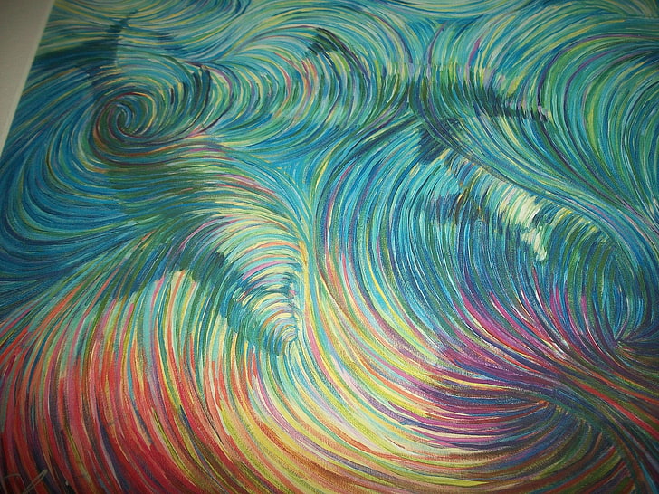 painting, colorful, swirls, multi colored, backgrounds, full frame