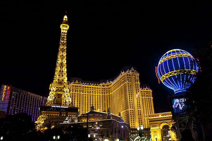 low angle photography of Las Vegas building during nighttime, HD wallpaper