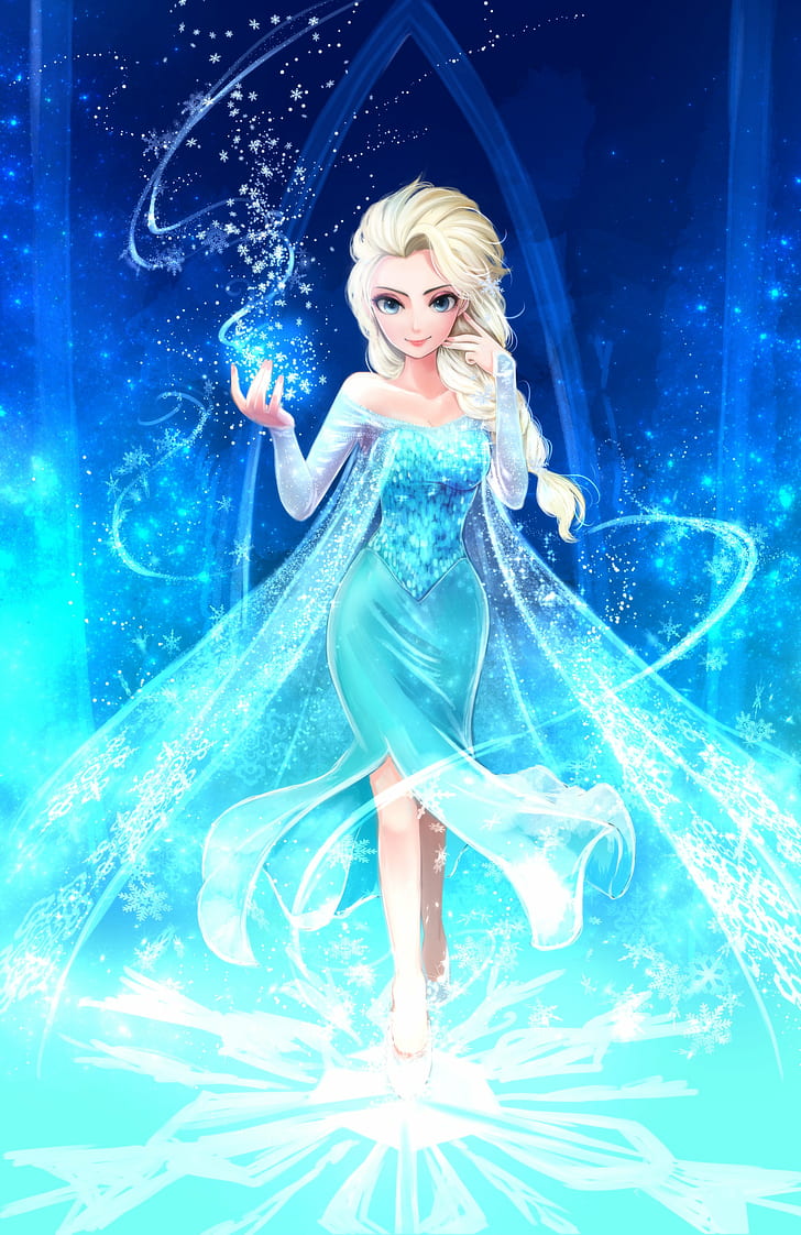 HD wallpaper: princess elsa cartoon frozen movie fan art, one person, blue  | Wallpaper Flare