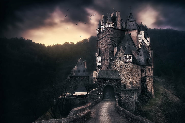 Castles, Building, Dark, Germany, architecture, history, the past, HD wallpaper