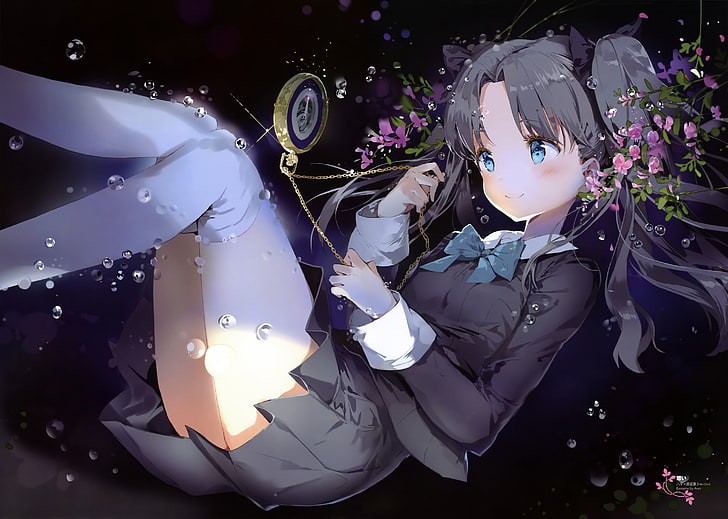 anime girl wearing black uniform digital wallpaper, Fate Series