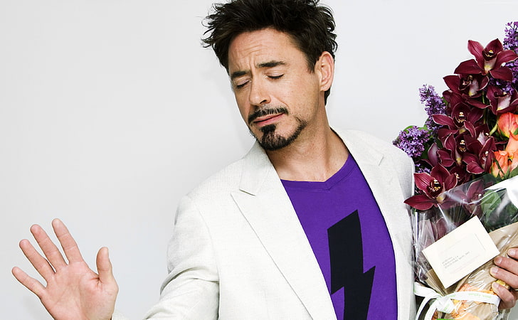 Most Popular Celebs in 2015, flowers, actor, Robert Downey Jr., HD wallpaper