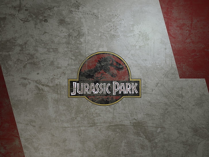 Jurassic Park logo, movies, text, communication, western script, HD wallpaper