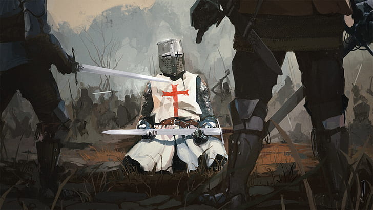 Fantasy, Knight, Crusader, Sword, Templar