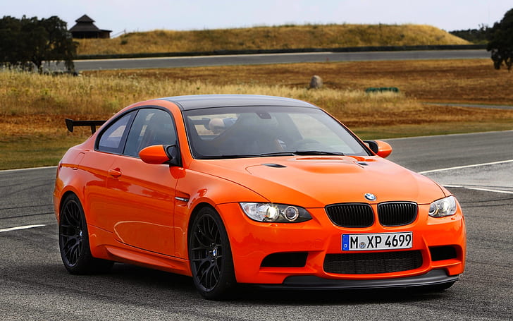 Auto, BMW, Logo, Orange, The hood, Lights, GTS, The front, HD wallpaper