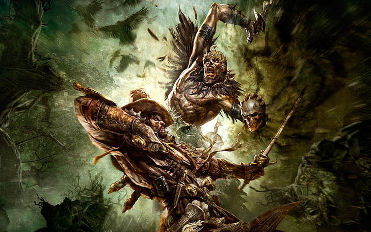 skulls video games guns monsters birds dead pirates fantasy art versus battles artwork knives hats s Animals Birds HD Art