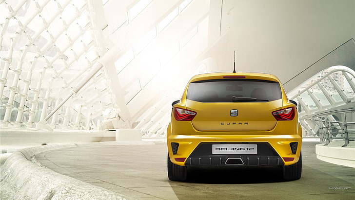 yellow Renault Megane 2 sedan, Seat Ibiza, car, concept cars