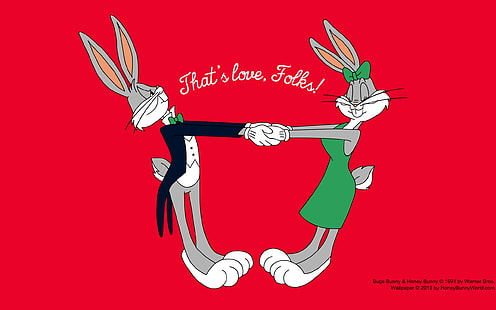 HD wallpaper: True Love Bugs Bunny And Honey Bunny Looney Tunes Cartoon  Црвена Desktop Background 2 | Wallpaper Flare