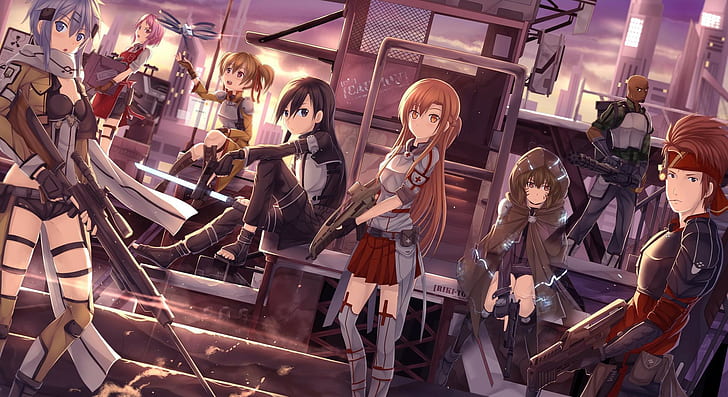 Sword Art Online, Yuuki Asuna, Asada Shino, Ayano Keiko, Shinozaki Rika, HD wallpaper