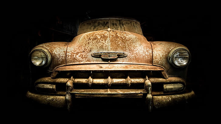 car, Chevrolet, vehicle, old, rust, HD wallpaper