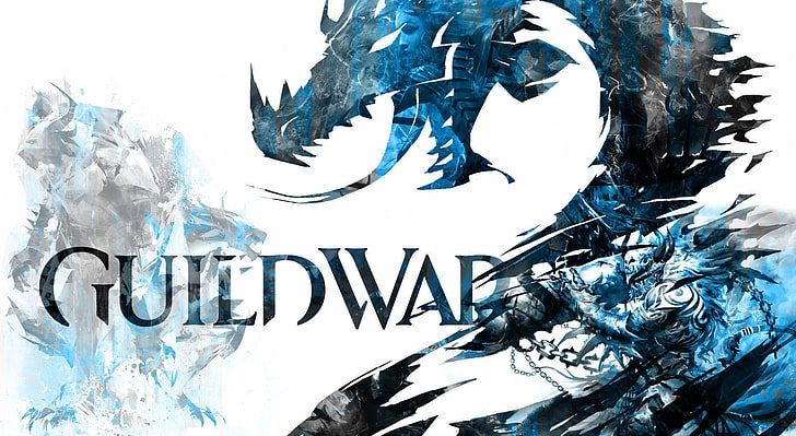 Guild Wars 2, Guild Wars logo, Games, Blue, Fantasy, cold temperature, HD wallpaper