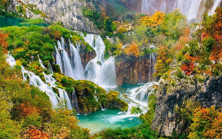 Plitvice National Park Beautiful Turquoise Lakes Waterfalls Croatia Europa Landscape