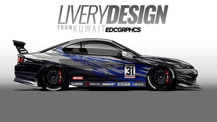 EDC Graphics, Nissan Silvia S15, render, Japanese cars, JDM HD wallpaper