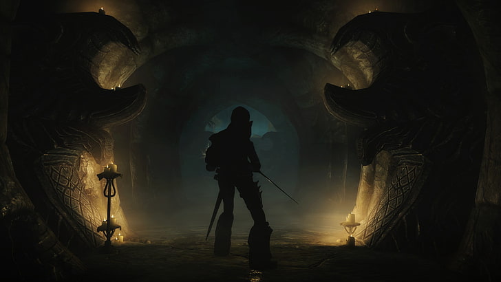 digital art poster, The Elder Scrolls V: Skyrim, Dovakhiin, video games, HD wallpaper