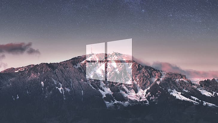 Windows 10, landscape, mountains HD wallpaper