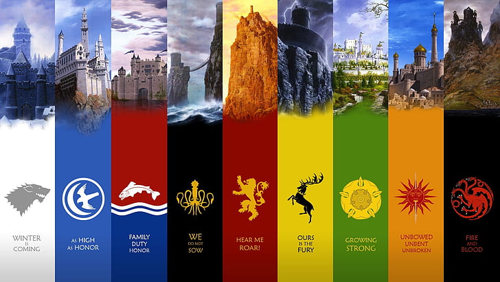 art, baratheon, castles, emblem, fantasy, fire, game, george, HD wallpaper