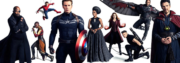 Hawkeye, Wanda Maximoff, Tom Holland, 4K, Elizabeth Olsen, Avengers: Infinity War, HD wallpaper