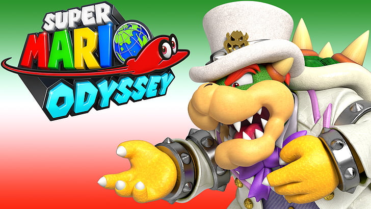 Mario, Super Mario Odyssey, Bowser, multi colored, toy, no people