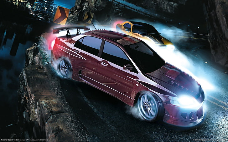 Need for Speed game screenshot, machine, night, race, carbon, HD wallpaper