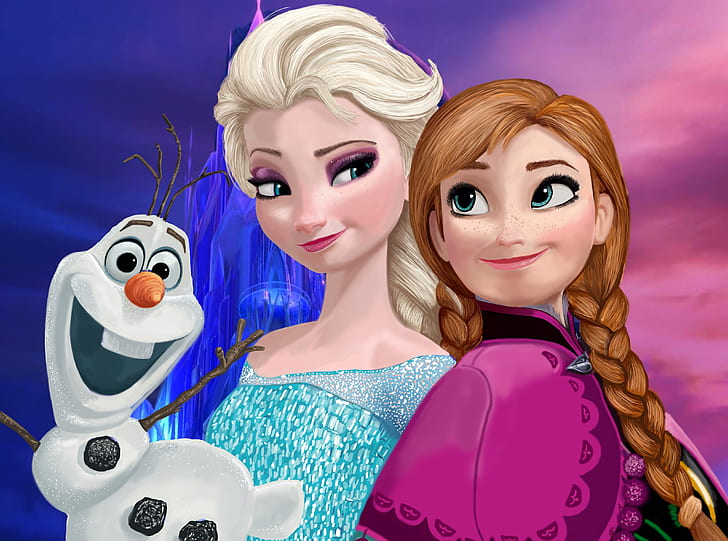 Frozen 2013, Cartoons, Others, Drawing, Snowman, Anna, Elsa