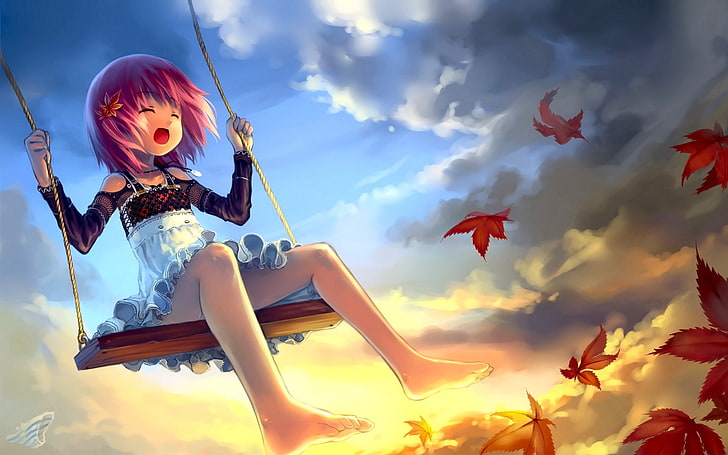 HD wallpaper: lovely girl swing 1200x960 Anime Hot Anime HD Art, lolicon |  Wallpaper Flare