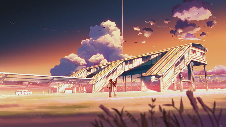 anime, couple, Makoto Shinkai, Old Building, The Place Promised In Our Early Days