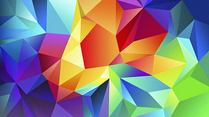 multicolored wallpaper art, polygon, 4k, HD wallpaper, android, HD wallpaper