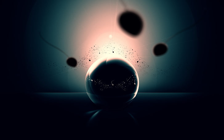 abstract, sphere, water, drop, impact, food and drink, studio shot, HD wallpaper