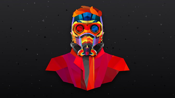 Guardians of the Galaxy Star Lord painting, man with mask illustration