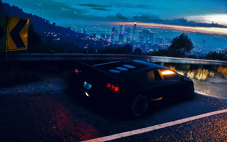 black car, Need for Speed, 2015, Lamborghini Aventador, PC gaming, HD wallpaper