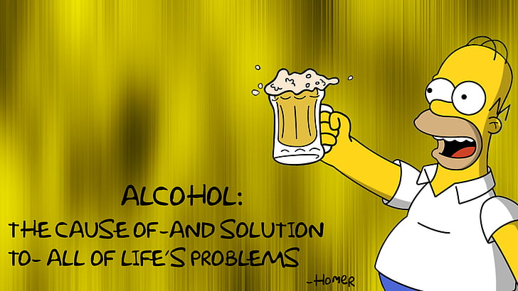 alcohol, beer, homer, simpsons, solution
