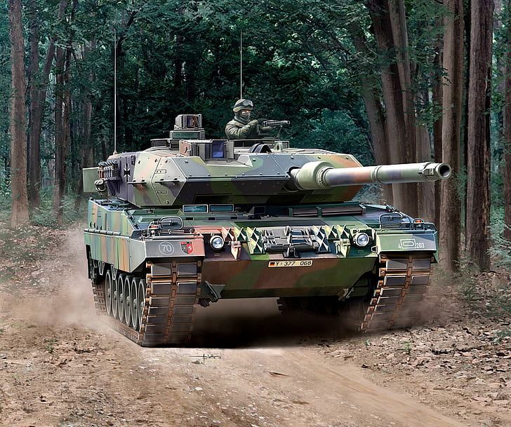Germany, Forest, Leopard 2A6, main battle tank, The Bundeswehr, HD wallpaper