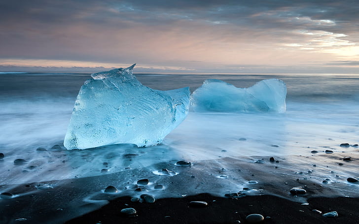 Crystal blue sea ice, HD wallpaper