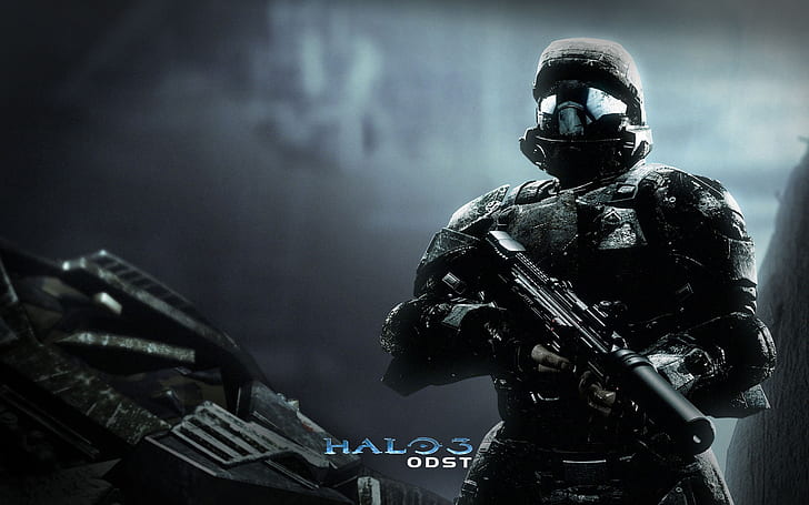 Halo 3 ODST, halo 3 obst wallpaper, future, fiction, spazce, guns
