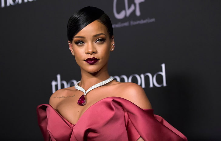 Rihanna Fenty, portrait, makeup, women, young adult, indoors