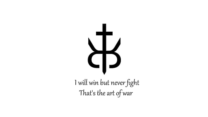 white background with i will win but never fight text overlay, HD wallpaper