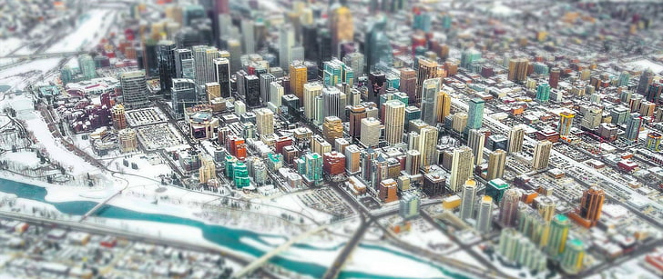 high-rise buildings model, aerial photo of city skyline, ultra-wide
