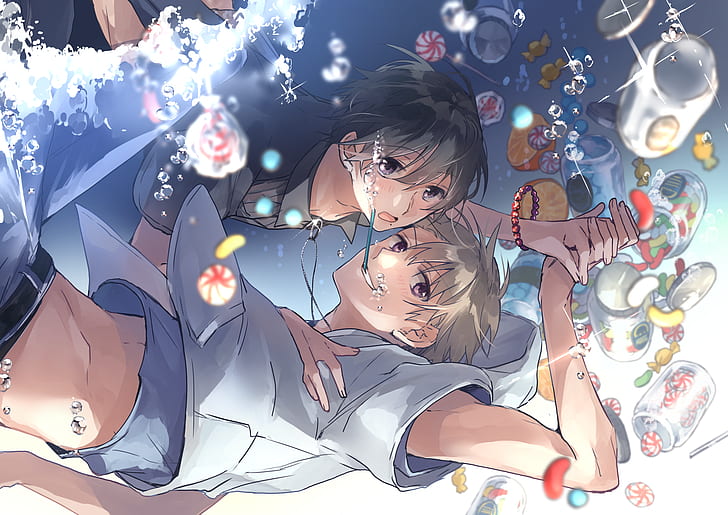 Hd Wallpaper Anime Boys Water Underwater Sweets Foam Yaoi