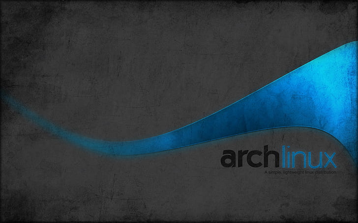 ArchLinux, blue and white archlinux product label