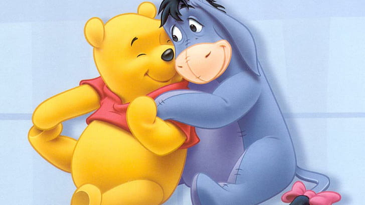 Friends Forever, winnie the pooh and eeyore, sweet, pretty, love, HD wallpaper