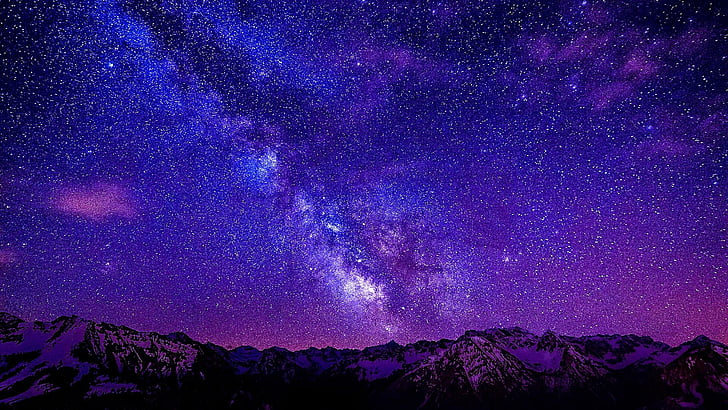 Hd Wallpaper Sky Purple Atmosphere Galaxy Night Starry Night