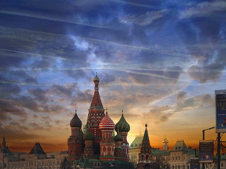 Saint Basil's Cathedral, Italy, Moscow, cityscape, architecture, HD wallpaper
