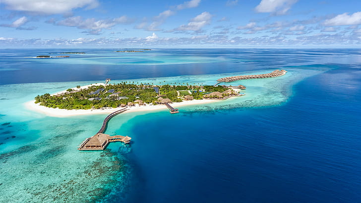 Lhaviyani Atoll Hurawalhi Island Resort In Maldives View From The Air 1920×1080