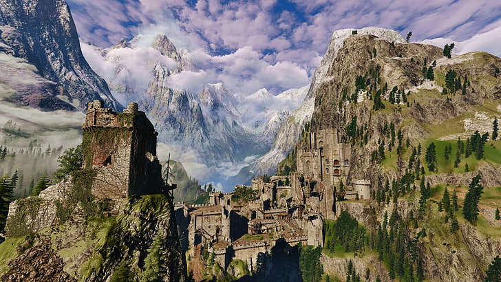 castle digital wallpaper, The Witcher 3: Wild Hunt, Kaer Morhen