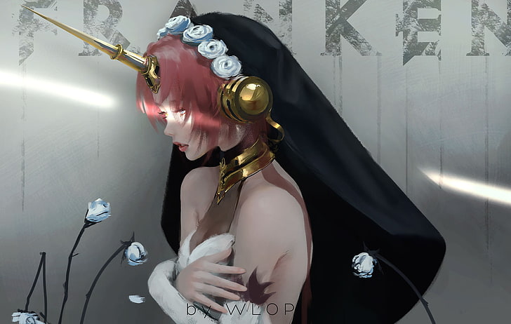 heterochromia, Fate/Grand Order, Fate Series, flowers, Frankenstein, HD wallpaper